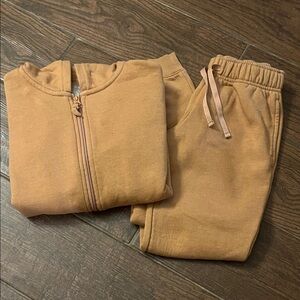 Boys Tan Zip-Up Hoodie and Joggers Set / Size 6-8